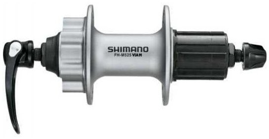 Втулка задняя SHIMANO Deore M525A, 36H, 8/9ск, OLD:135мм, 6-болтов, QR, серебристый / лого