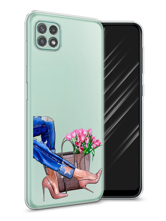 

Чехол Awog на Samsung Galaxy A22s 5G / Самсунг A22s 5G "Каблучки", Голубой;коричневый;розовый, 2104250-7