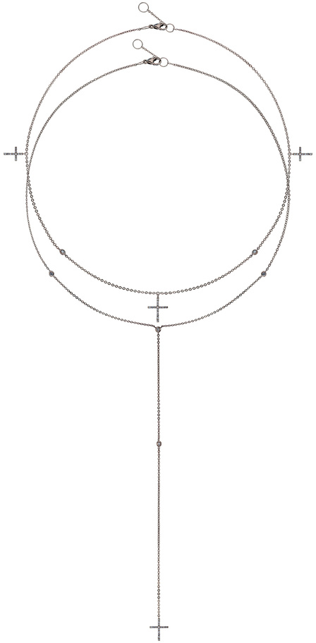 

Парные колье из ювелирного сплава с кристаллом 40 см Caviar Jewellery PJ001, PJ001
