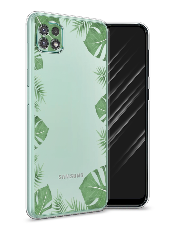 

Чехол Awog на Samsung Galaxy A22s 5G / Самсунг A22s 5G "Листья папоротника рамка", Зеленый, 2104250-8