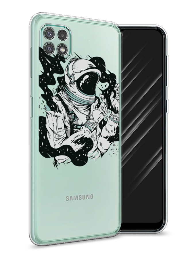 

Чехол Awog на Samsung Galaxy A22s 5G / Самсунг A22s 5G "Космонавт арт", Черный;белый;прозрачный, 2104250-7