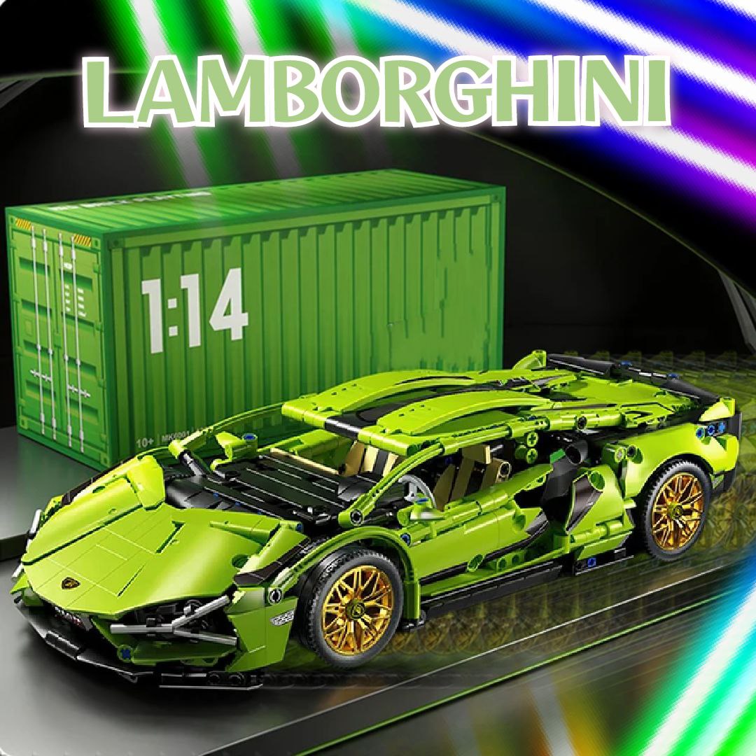 Конструктор Lamborghini Sian,зеленая 1299 Деталей конструктор lamborghini sian fkp 37 1 8 техник 3696 деталей