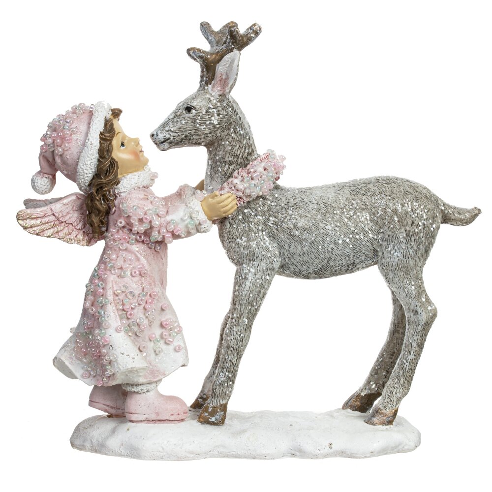 

Фигурка декоративная "Девочка с оленем", 15*5,5*14,5 см KSM-782458, Разноцветный