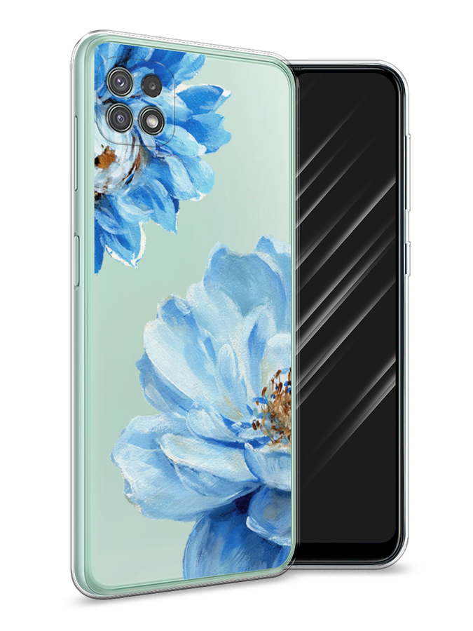 

Чехол Awog на Samsung Galaxy A22s 5G / Самсунг A22s 5G "Голубые клематисы", Голубой, 2104250-8