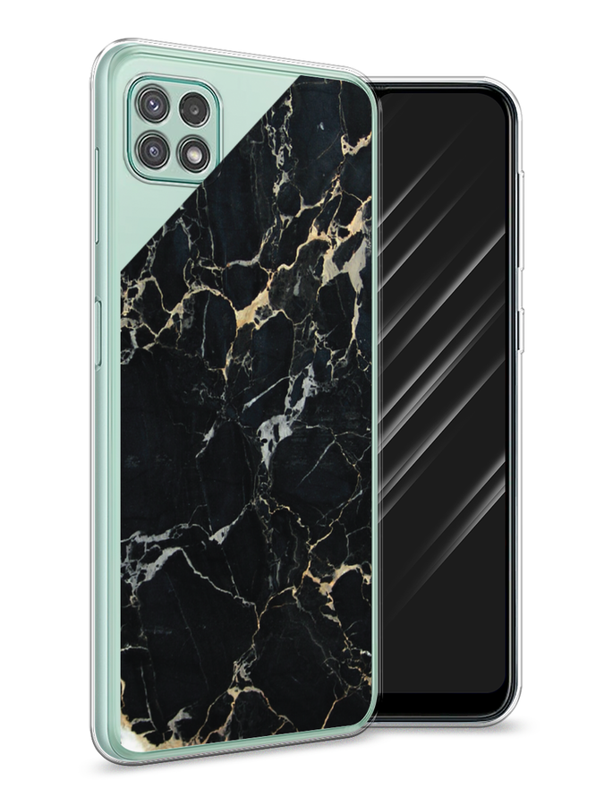 

Чехол Awog на Samsung Galaxy A22s 5G / Самсунг A22s 5G "Черный мрамор уголок", Черный;золотистый, 2104250-3