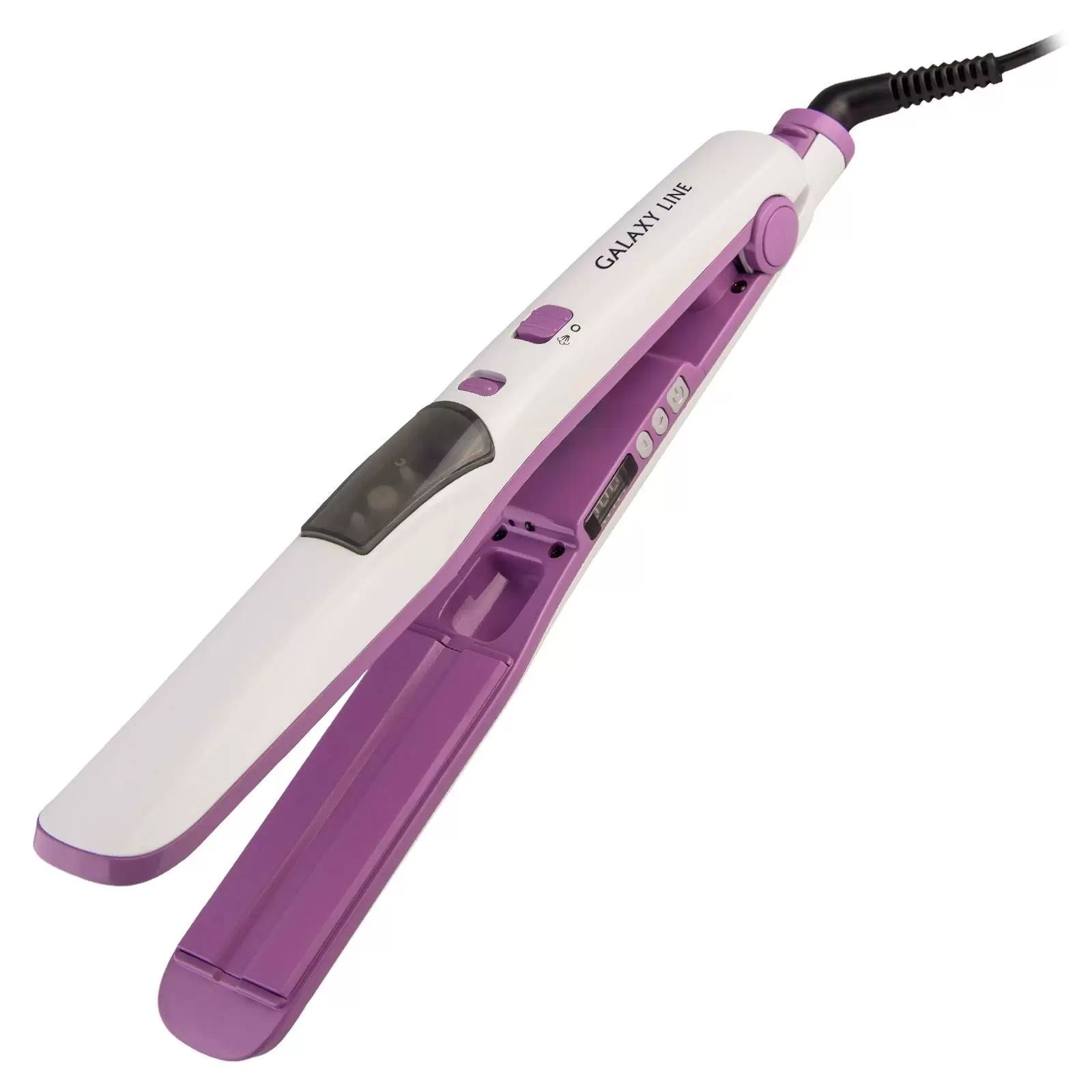 Выпрямитель волос Galaxy GL 4516 белый; фиолетовый бальзам для волос оттеночный stylist color pro фиолетовый 50 мл