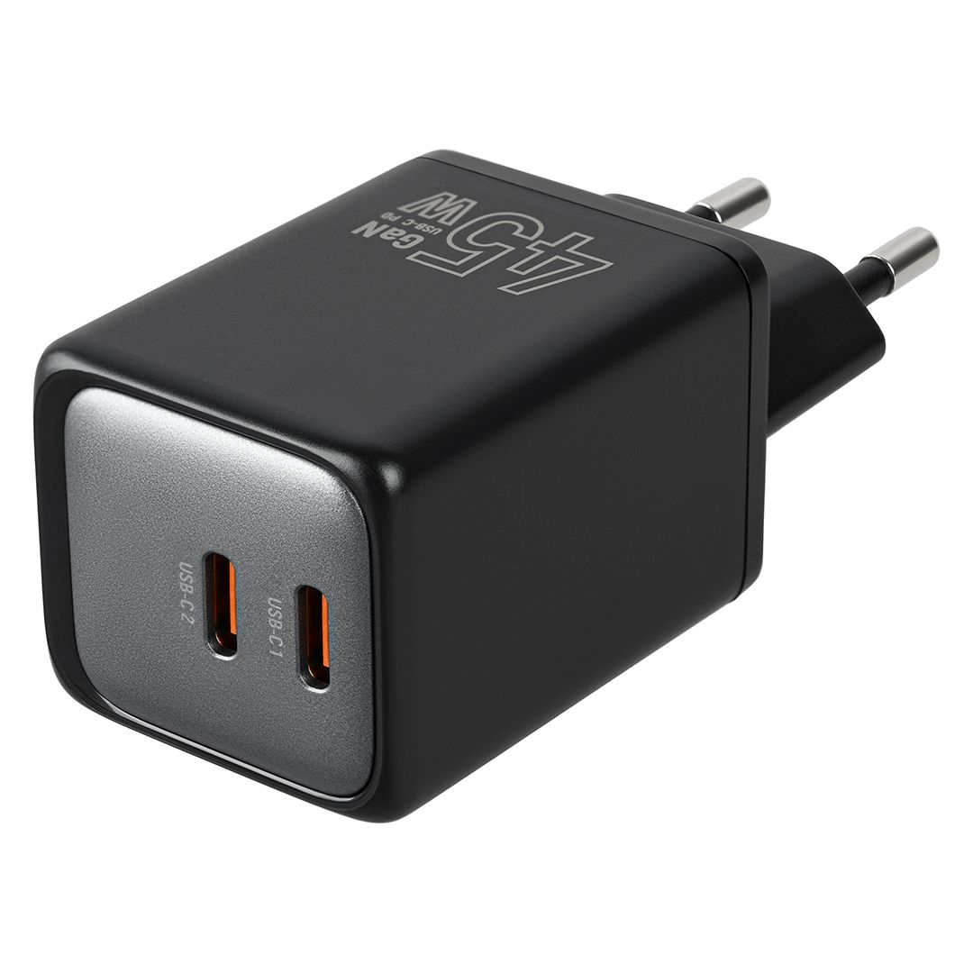 

Сетевое зарядное устройство TFN GAN PD Type-C + Type-C, 45W черный