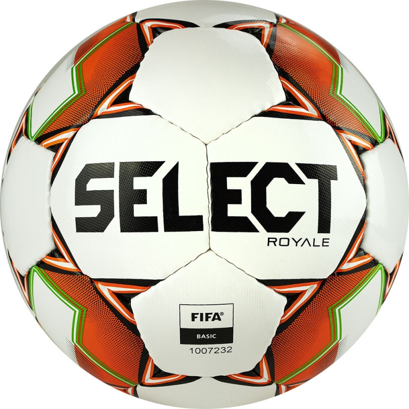 фото Мяч футбольный select royale арт.814117-600, р.5, fifa basic, 32 бело-оранжевый