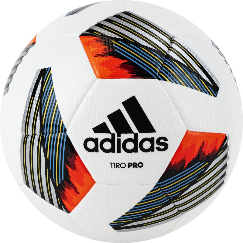 фото Мяч футбольный adidas tiro pro арт.fs0373, р.5, fifa pro, 32, бело-оранжевый