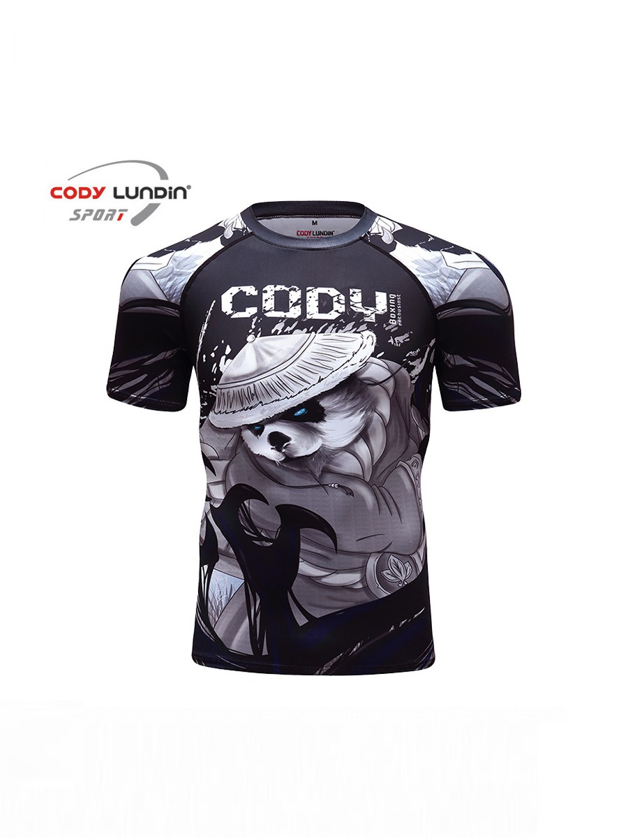 

Рашгард с коротким рукавом Cody Lundin Panda р. M, Черный, Panda