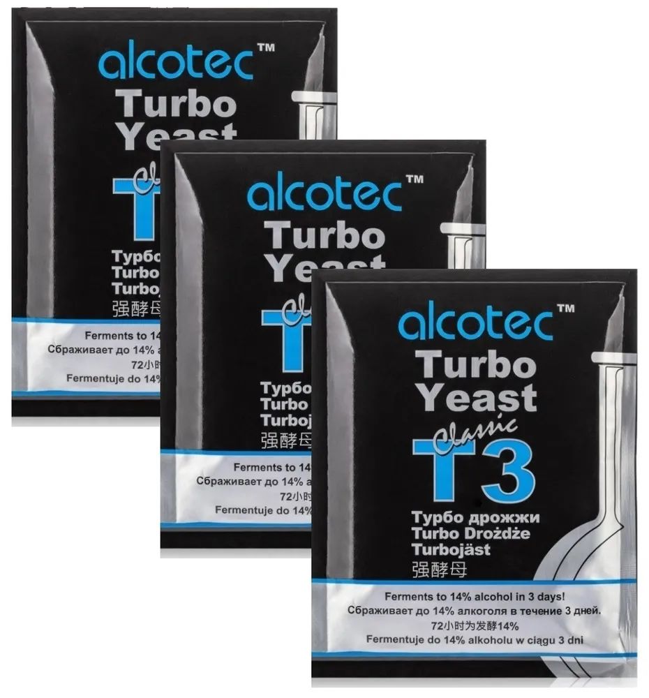 Дрожжи спиртовые Alcotec T3 Turbo 3 пачки