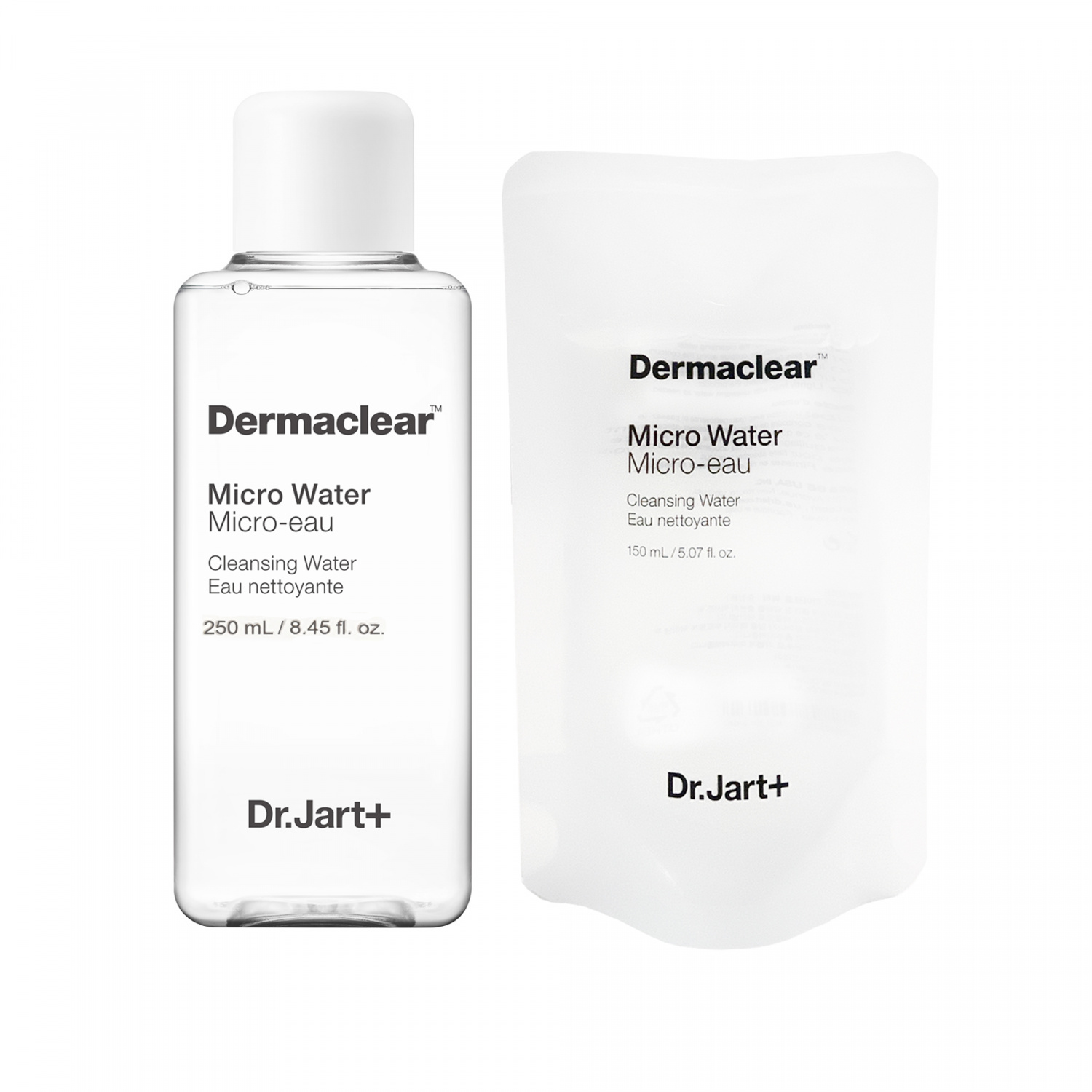 Вода мицеллярная Dr. Jart+ Dermaclear Micro Water, набор со сменным блоком, 400 мл пенка для умывания dr jart dermaclear micro foam мягкая 120 мл