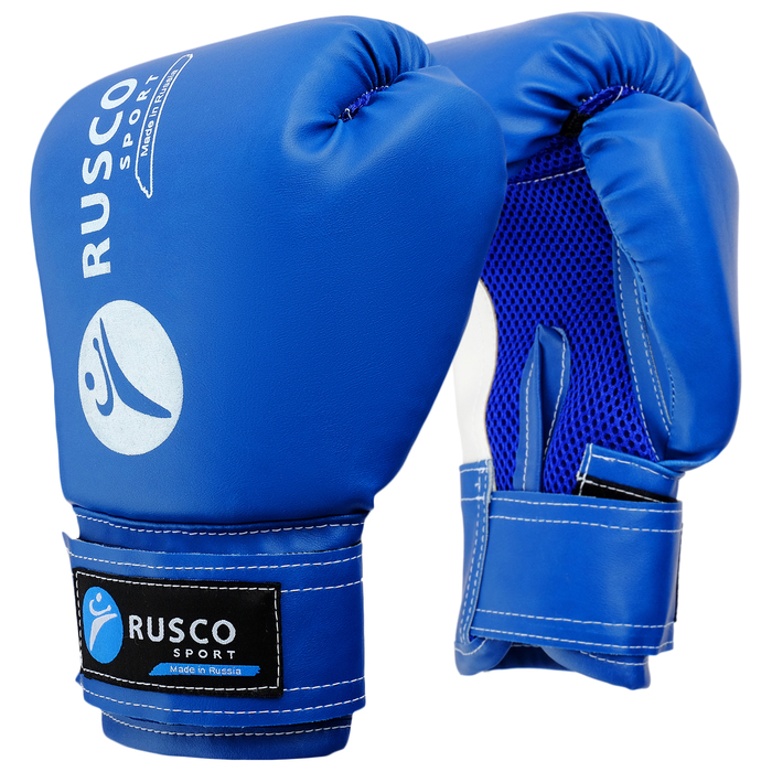 RuscoSport Перчатки боксерские RUSCO SPORT кож.зам. 8 Oz синие