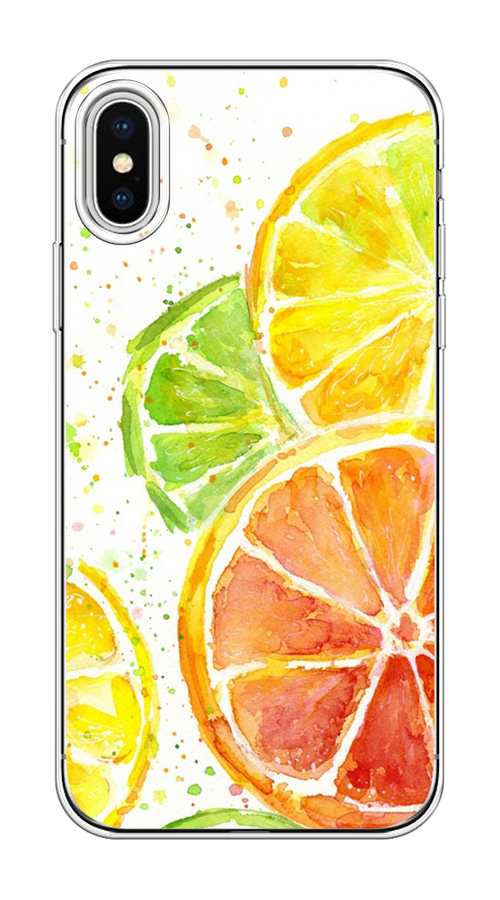 

Чехол на Apple iPhone X/XS "Цитрусовые", Белый;желтый;красный;зеленый, 11850-1