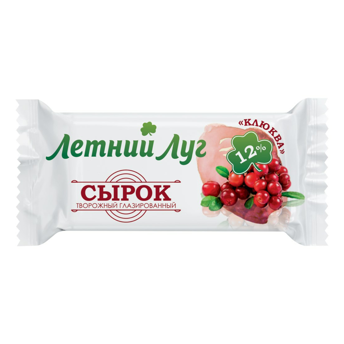 

Сырок творожный Летний Луг Клюква глазированный 12% БЗМЖ 30 г