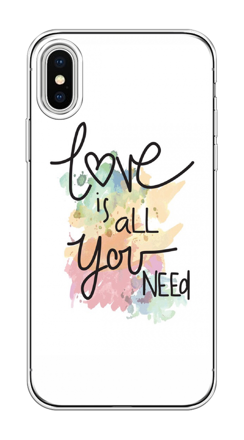 

Чехол на Apple iPhone X/XS "Love is all you need", Белый;черный;зеленый, 11850-1