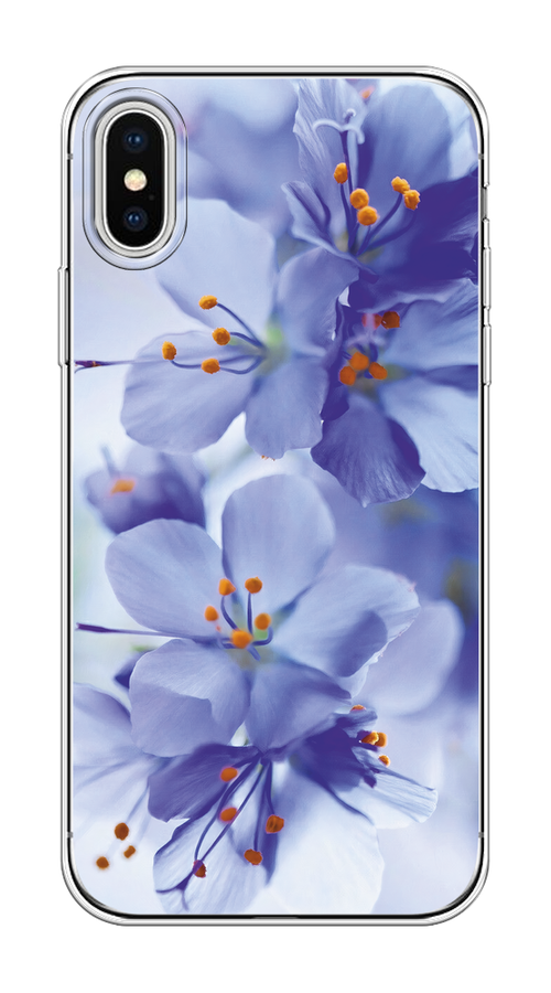 

Чехол на Apple iPhone X/XS "Фиолетовые цветки", Фиолетовый;синий, 11850-1