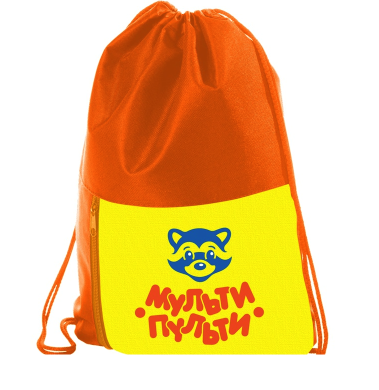 Детский рюкзак Мульти Пульти 1 отд., Приключения Енота, 340х420 мм, оранжевый