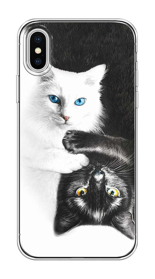 

Чехол на Apple iPhone X/XS "Коты Инь-Янь", Черный;белый;голубой, 11850-1