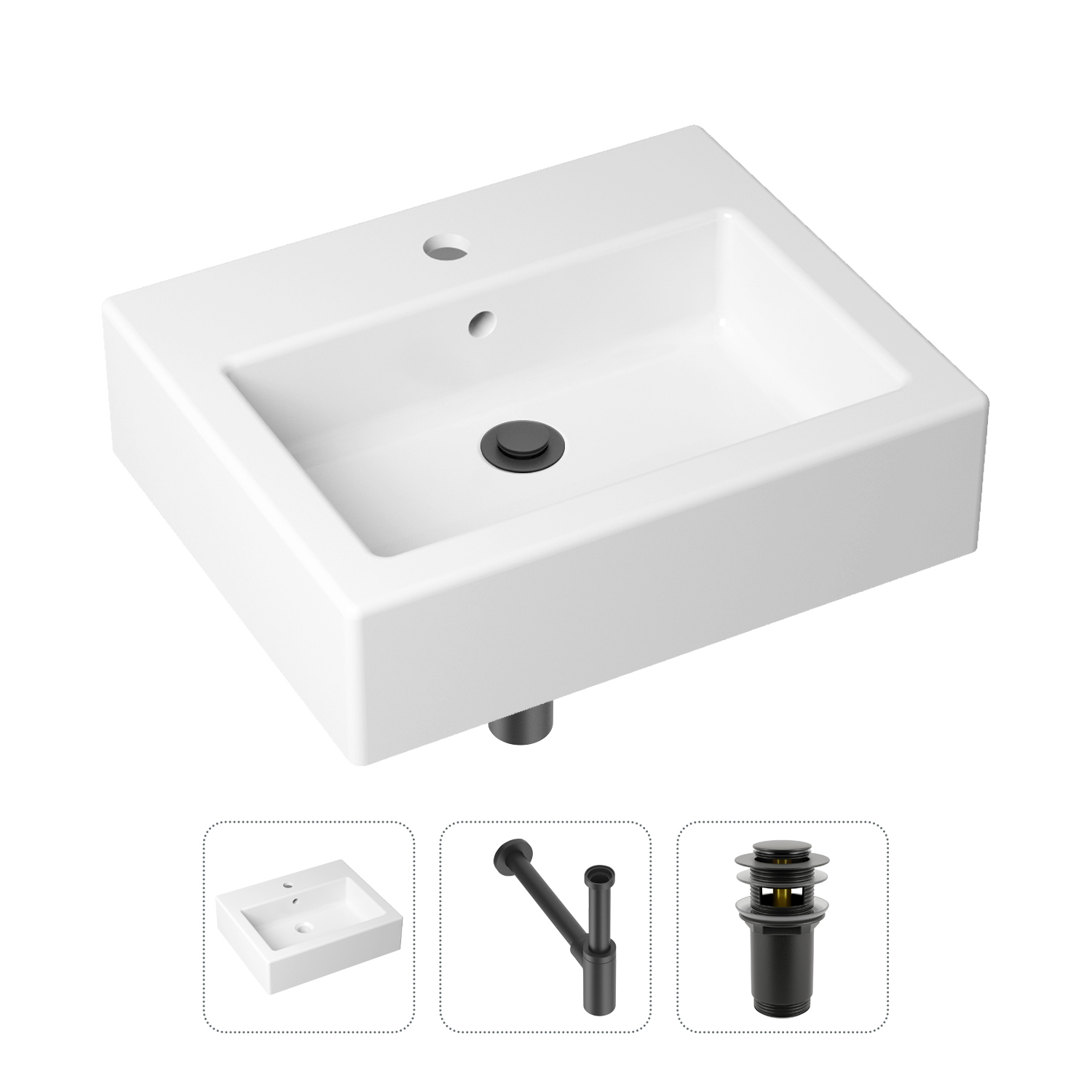 фото Комплект 3 в 1 lavinia boho bathroom sink 21520656: раковина 50.5 см, сифон, донный клапан