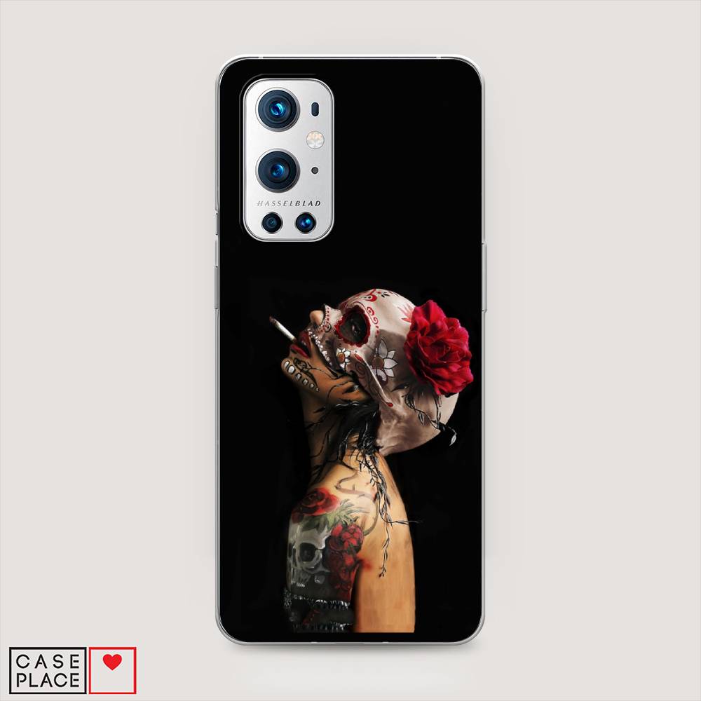 

Чехол Awog на OnePlus 9 Pro / ВанПлас 9 Pro "Девушка с черепом", Черный;красный;бежевый, 151550-9