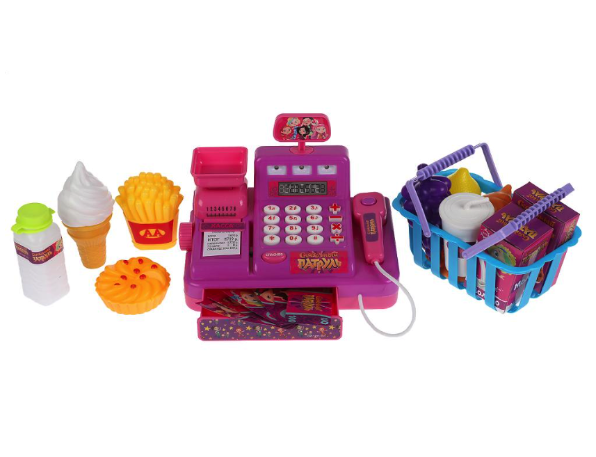 Касса игрушечная Играем вместе Сказочный патруль, с набором продуктов, 1808U218-R1