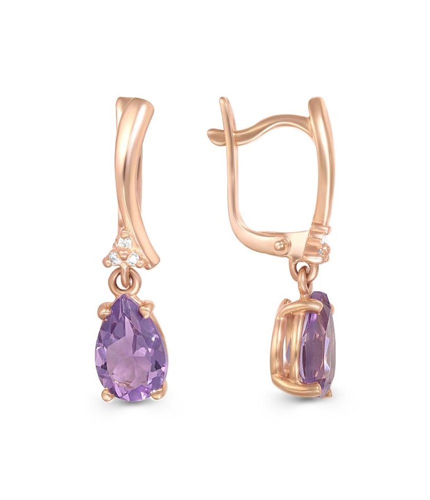 

Серьги из красного золота с аметистом NEWGOLD 10200020283am, 10200020283am