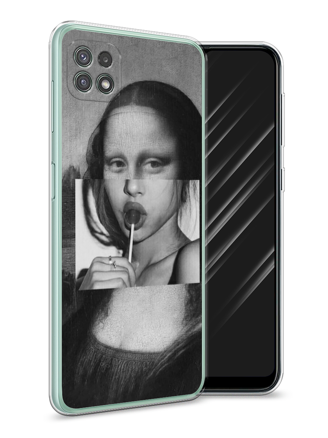 

Чехол Awog на Samsung Galaxy A22s 5G / Самсунг A22s 5G "Mona Lisa sucking lollipop", Серый, 2104250-9