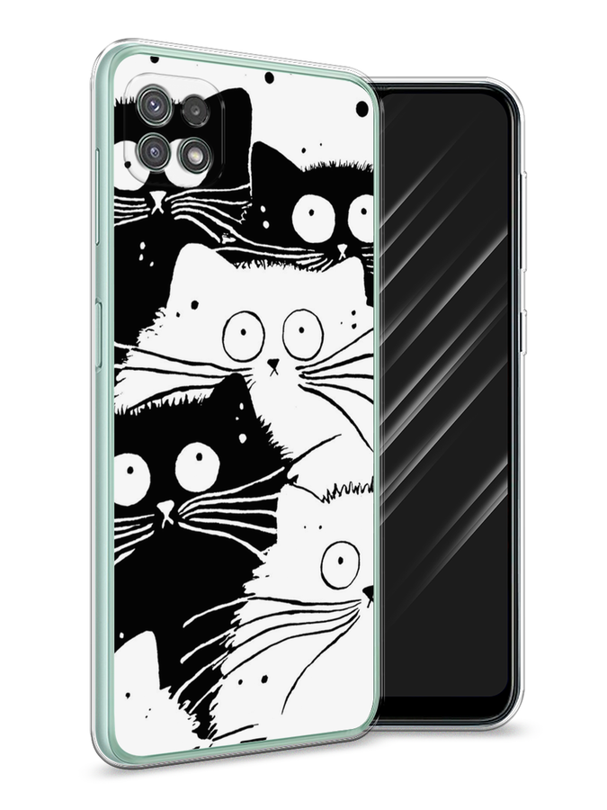 фото Чехол awog на samsung galaxy a22s 5g / самсунг a22s 5g "коты черно-белые"