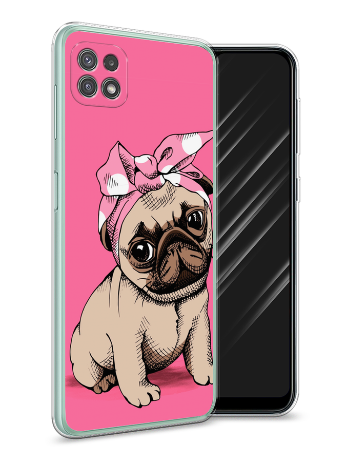

Чехол Awog на Samsung Galaxy A22s 5G / Самсунг A22s 5G "Dog Pin-Up", Розовый;бежевый, 2104250-2