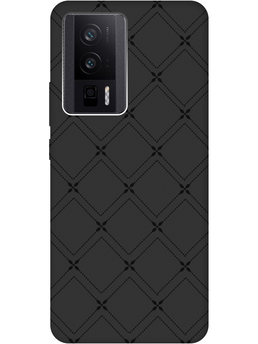 

Силиконовый чехол на Poco F5 Pro с рисунком "Стильные линии" Soft Touch черный, 20000137