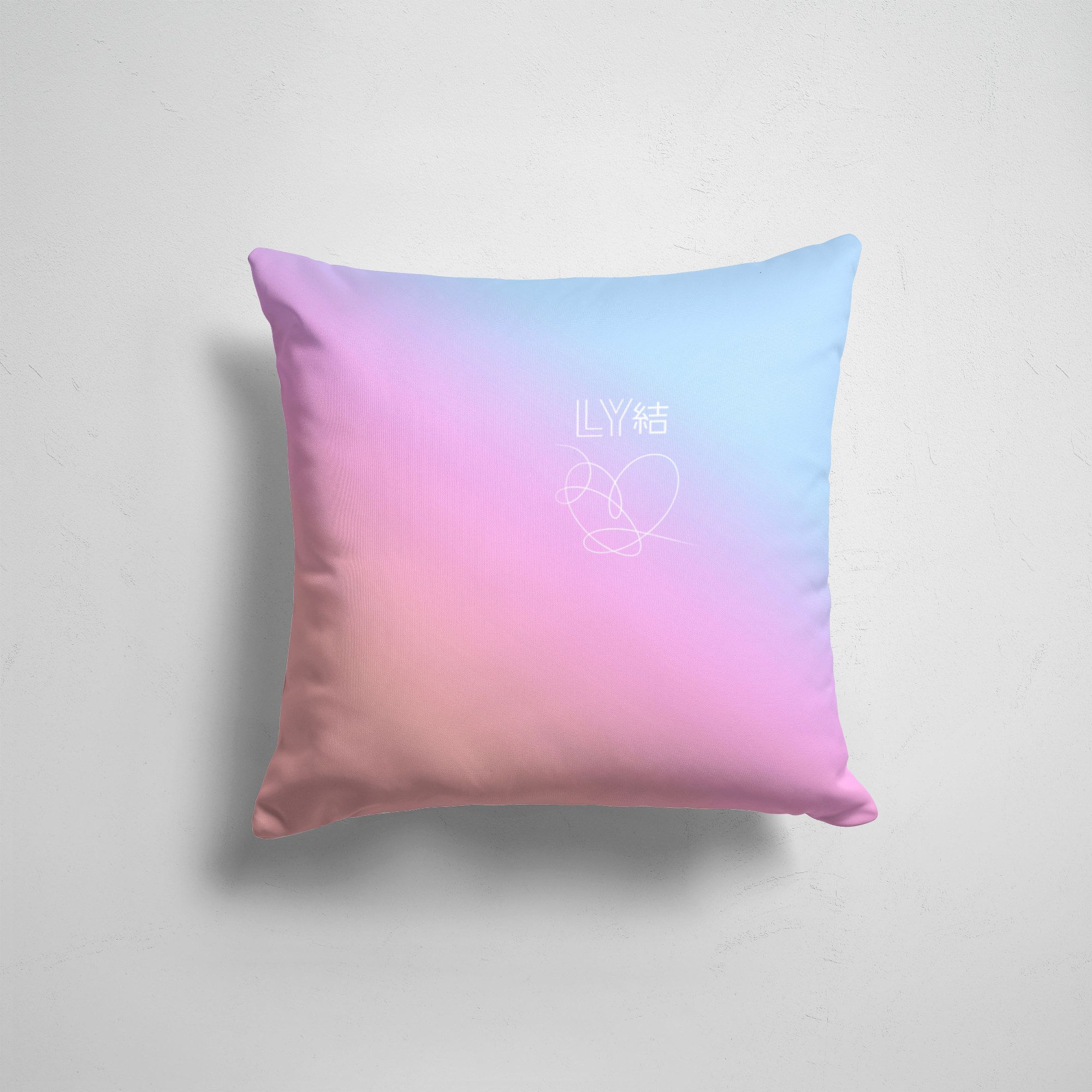 

Подушка декоративная 45х45см K pop BTS LOVE YOURSELF, Разноцветный