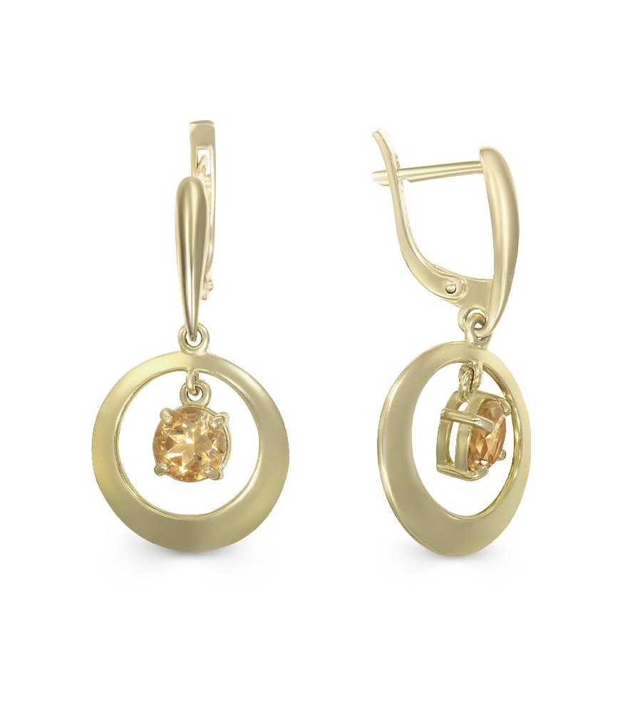 

Серьги из желтого золота с цитрином NEWGOLD 30200020424zt, 30200020424zt