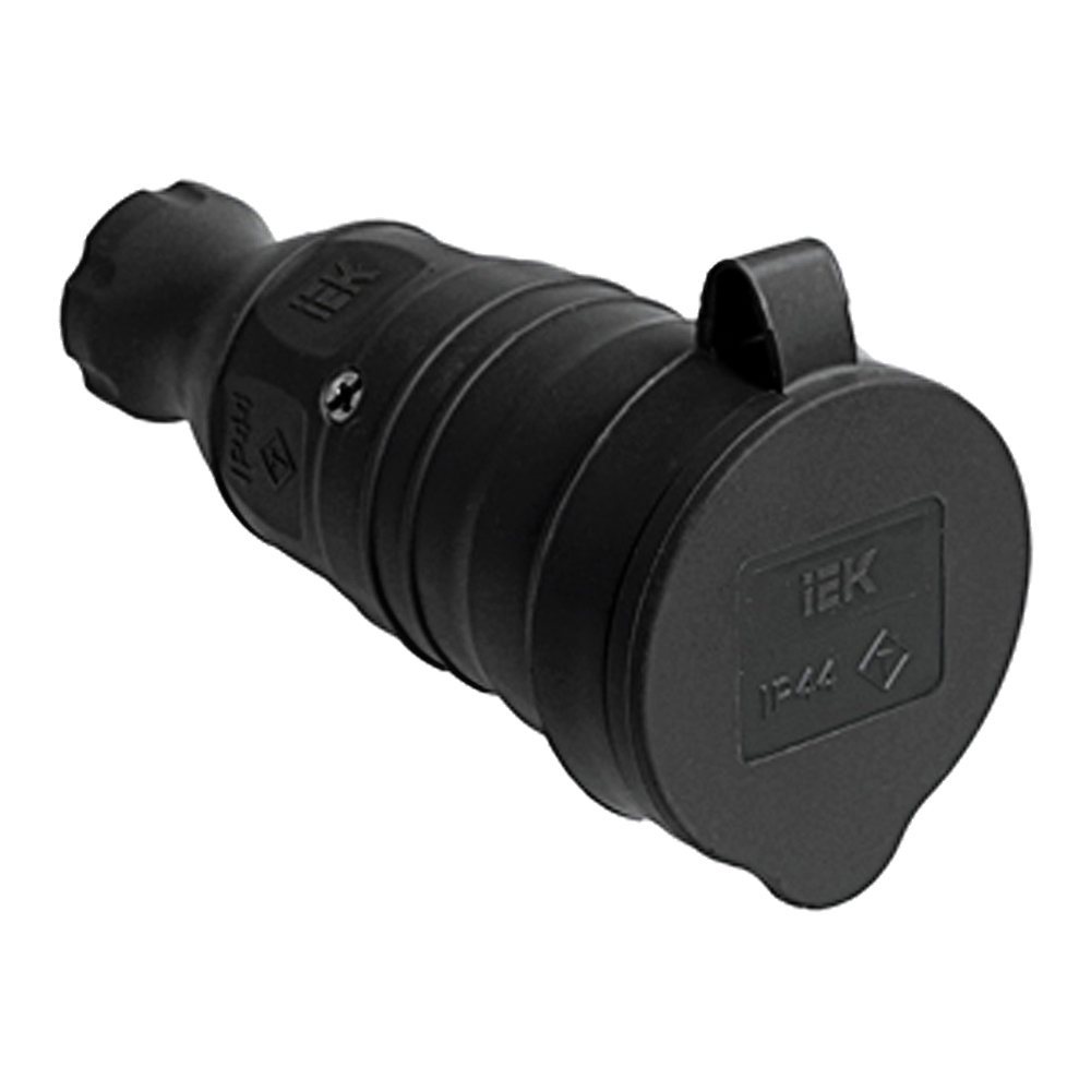 

Гнездо с заземлением каучук IP44 IEK, Черный