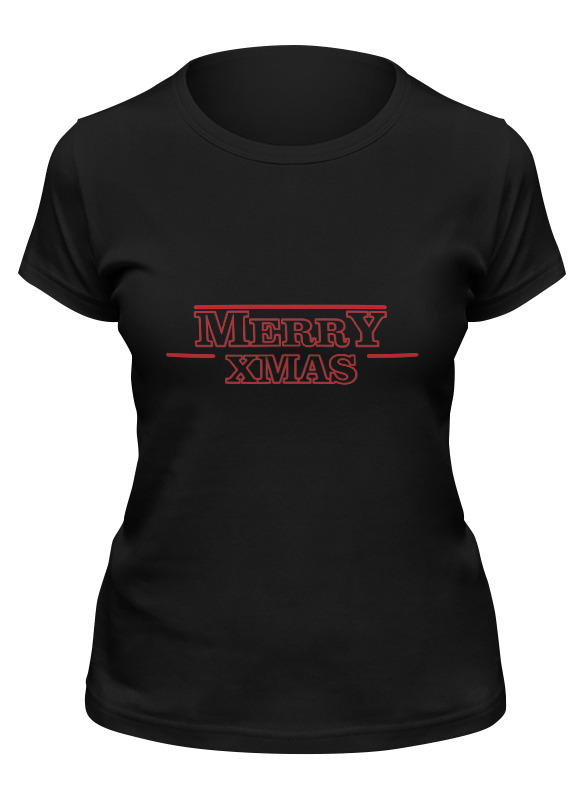 

Футболка женская Printio Merry x-mas черная M, Черный, Merry x-mas