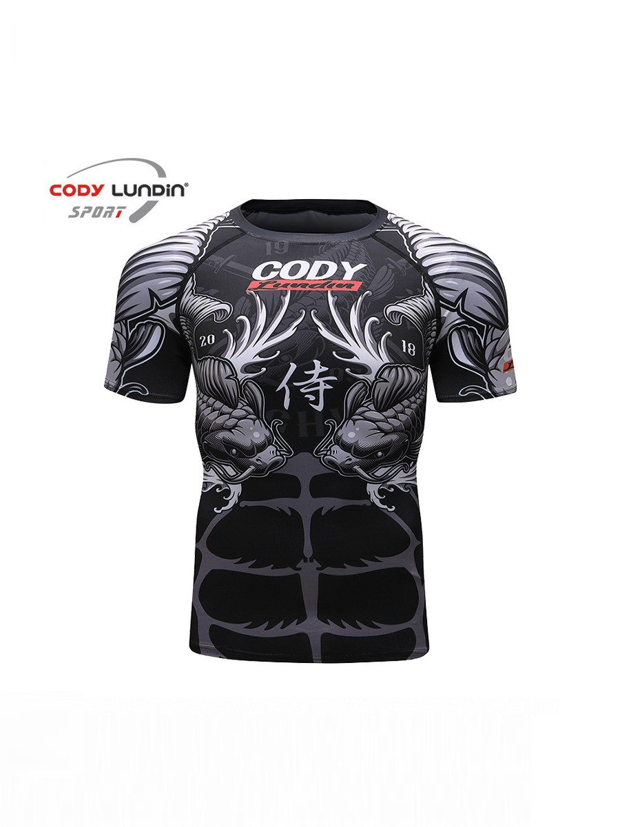 

Рашгард с коротким рукавом для ММА Cody Lundin Bushido р. L, Черный, BUSHIDO