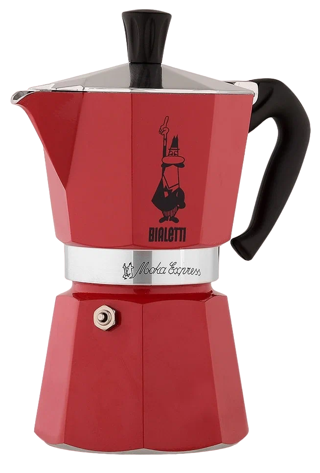 

Гейзерная кофеварка Bialetti Moka Express Color 4943 6п Rossa, Красный