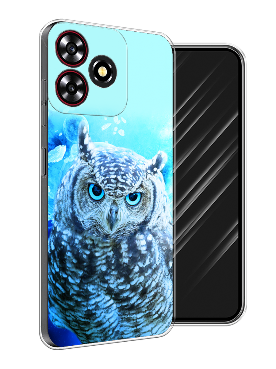 

Чехол Awog на ZTE Blade A73 4G "Сова арт 7", Синий;голубой, 136450-1