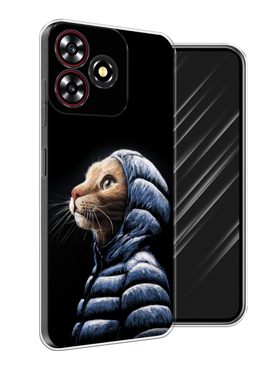 

Чехол Awog на ZTE Blade A73 4G "Кот в капюшоне", Черный;бежевый;синий, 136450-1