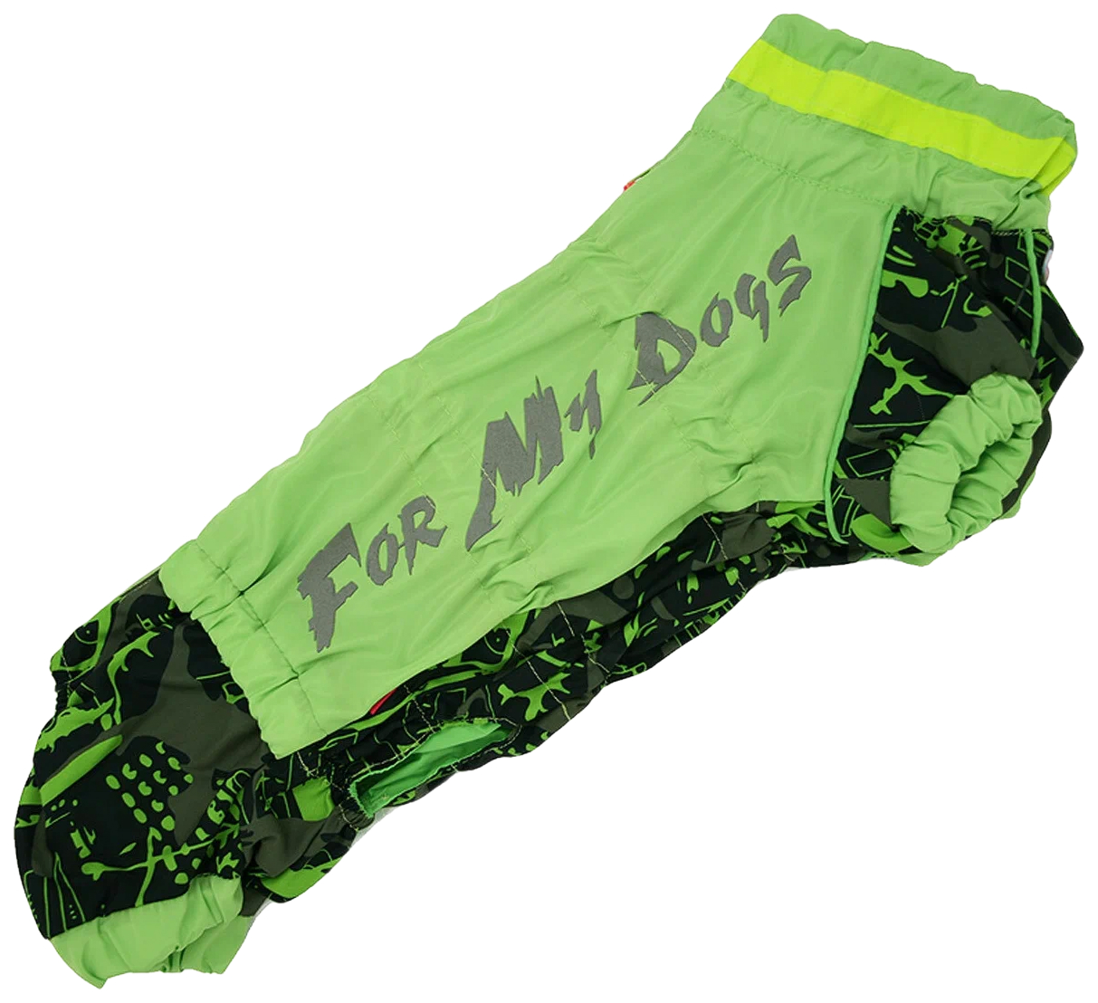 Дождевик для таксы For My Dogs 525SS-2021 M (TM2) для мальчиков зеленый неон
