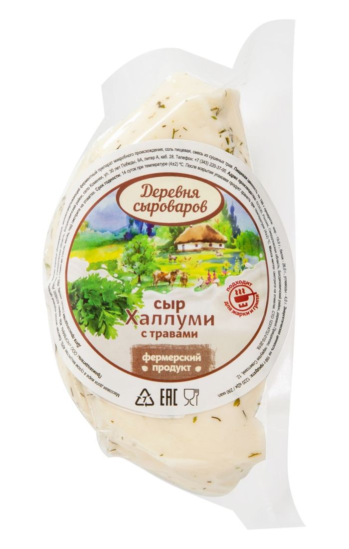 

Сыр рассольный Сыроварня Лобанова Халлуми с прованскими травами 43%