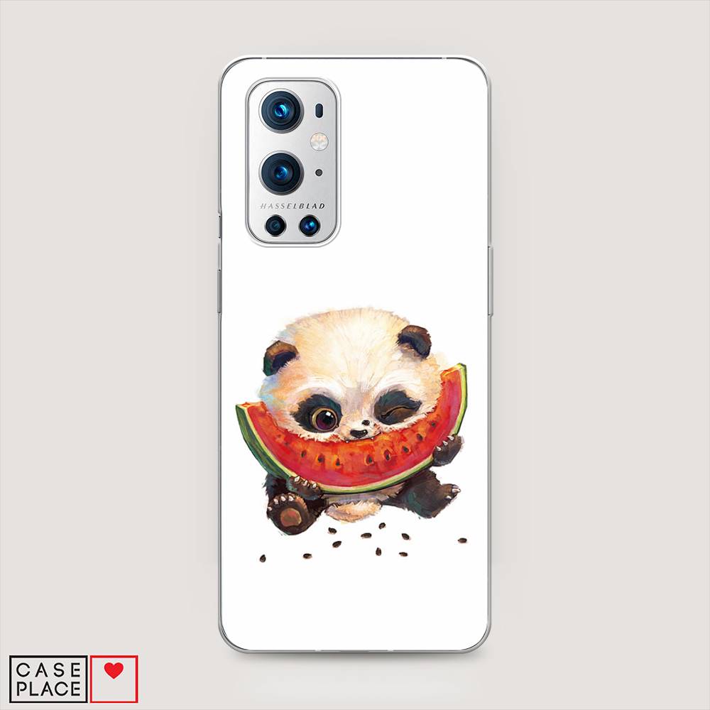 

Чехол Awog на OnePlus 9 Pro / ВанПлас 9 Pro "Малыш панды с арбузом", Белый;красный, 151550-1