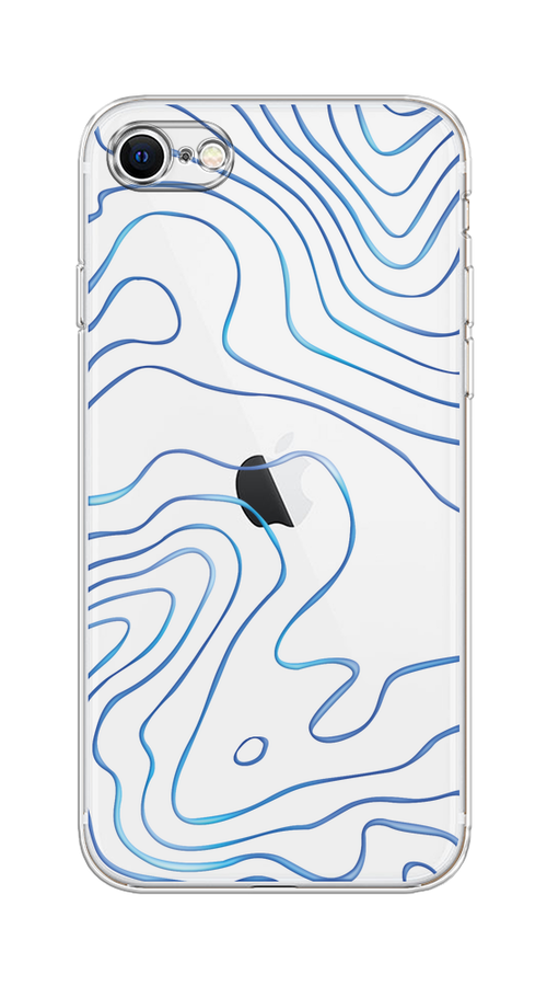 

Чехол на Apple iPhone 7/8/SE 2020/SE 2022 "Blue lines", Прозрачный;синий, 10850-1