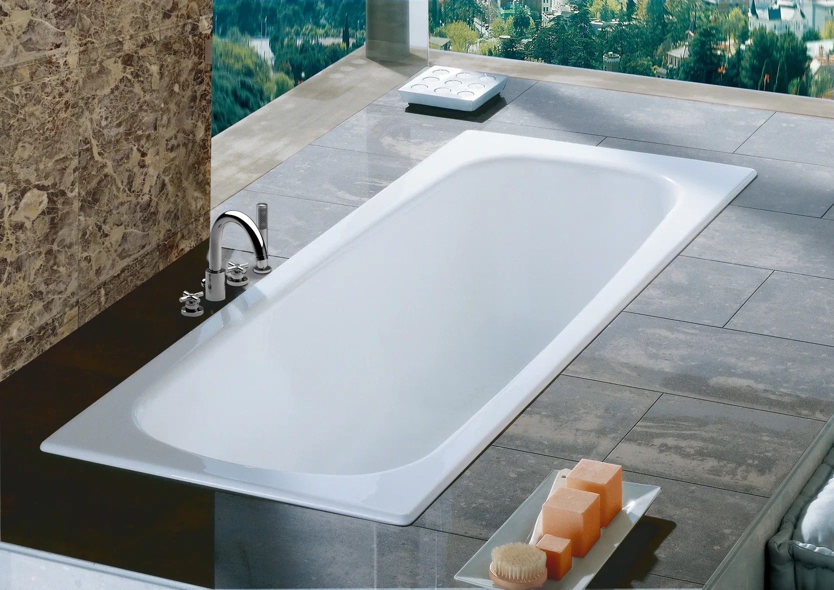 Чугунная ванна Roca Continental 170х70 см (с противоскользящим покрытием)