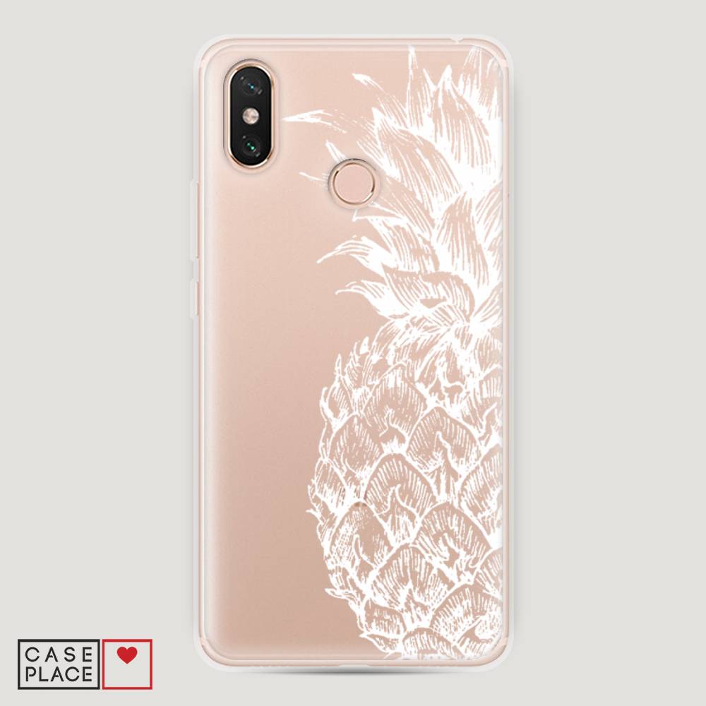 

Пластиковый чехол "Ананас графика белая" на Xiaomi Mi Max 3