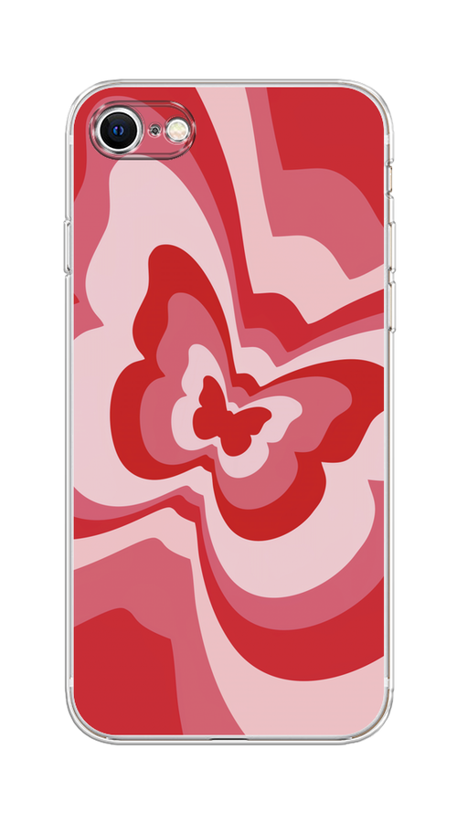 

Чехол на Apple iPhone 7/8/SE 2020/SE 2022 "Бабочка в стиле хиппи", Красный;розовый, 10850-1