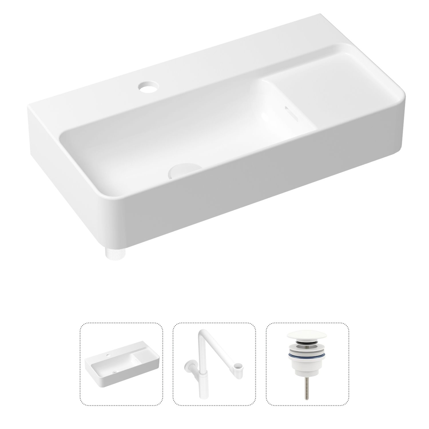 фото Комплект 3 в 1 lavinia boho bathroom sink 21520541: раковина 60 см, сифон, донный клапан