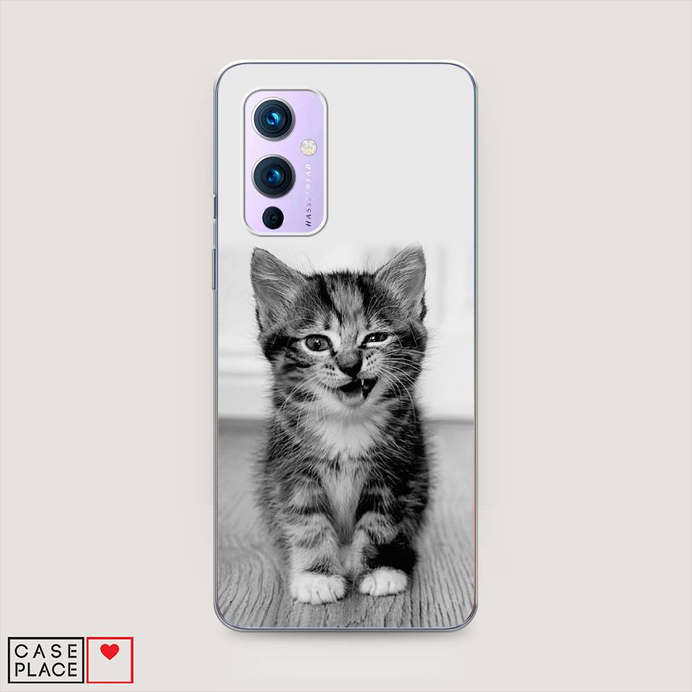 

Чехол Awog на OnePlus 9 (LE2113) / ВанПлас 9 (LE2113) "Подмигивающий котенок", Черный;серый, 151450-1