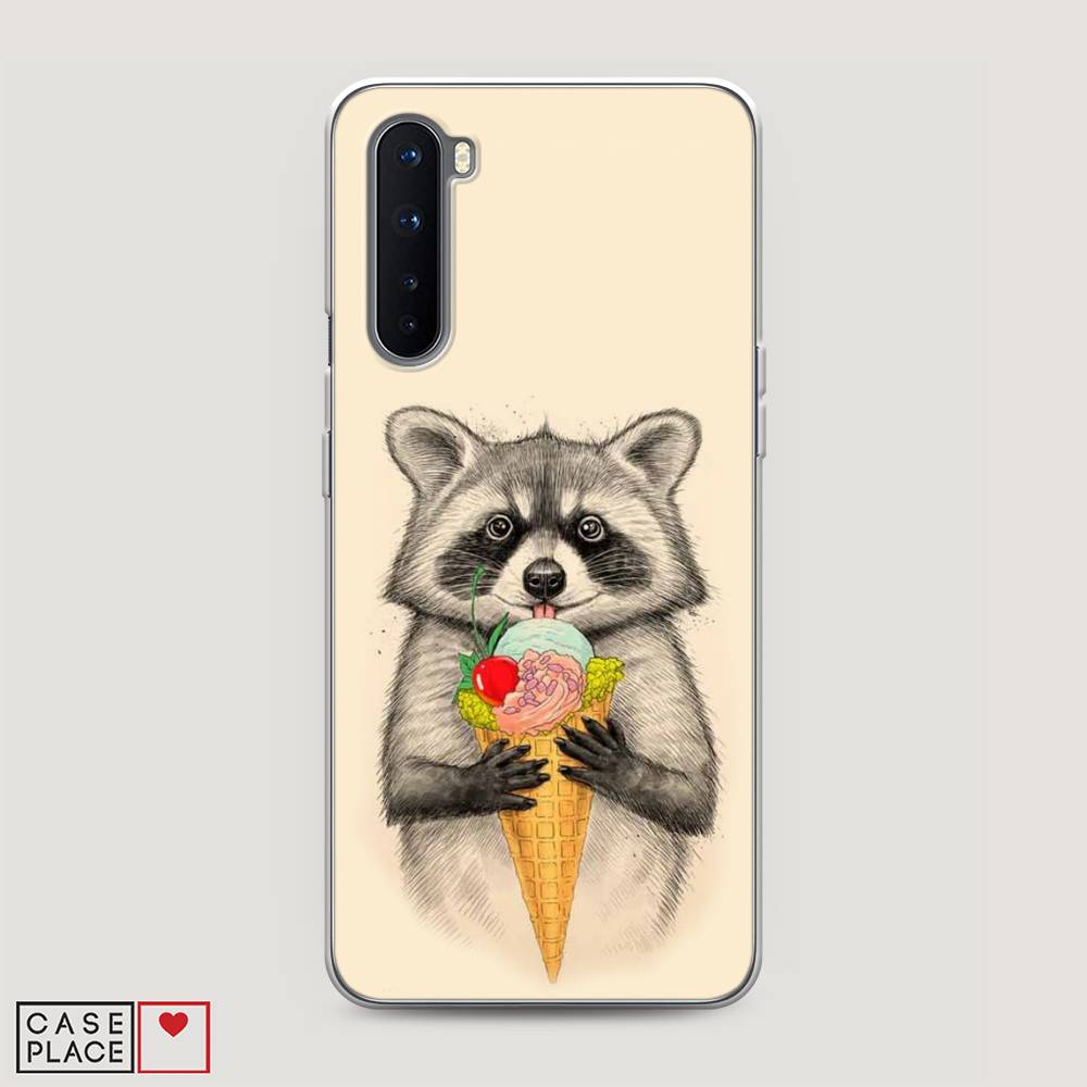 

Чехол Awog на OnePlus Nord / ВанПлас Nord "Енот с мороженым", Бежевый;серый, 151350-10