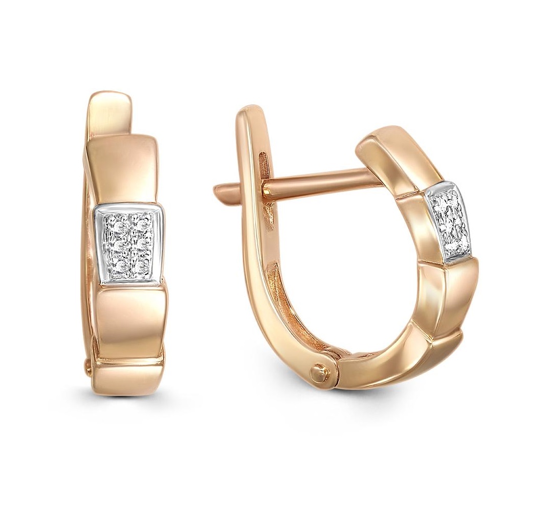 

Серьги из красного золота с фианитом NEWGOLD 105020293204f, 105020293204f
